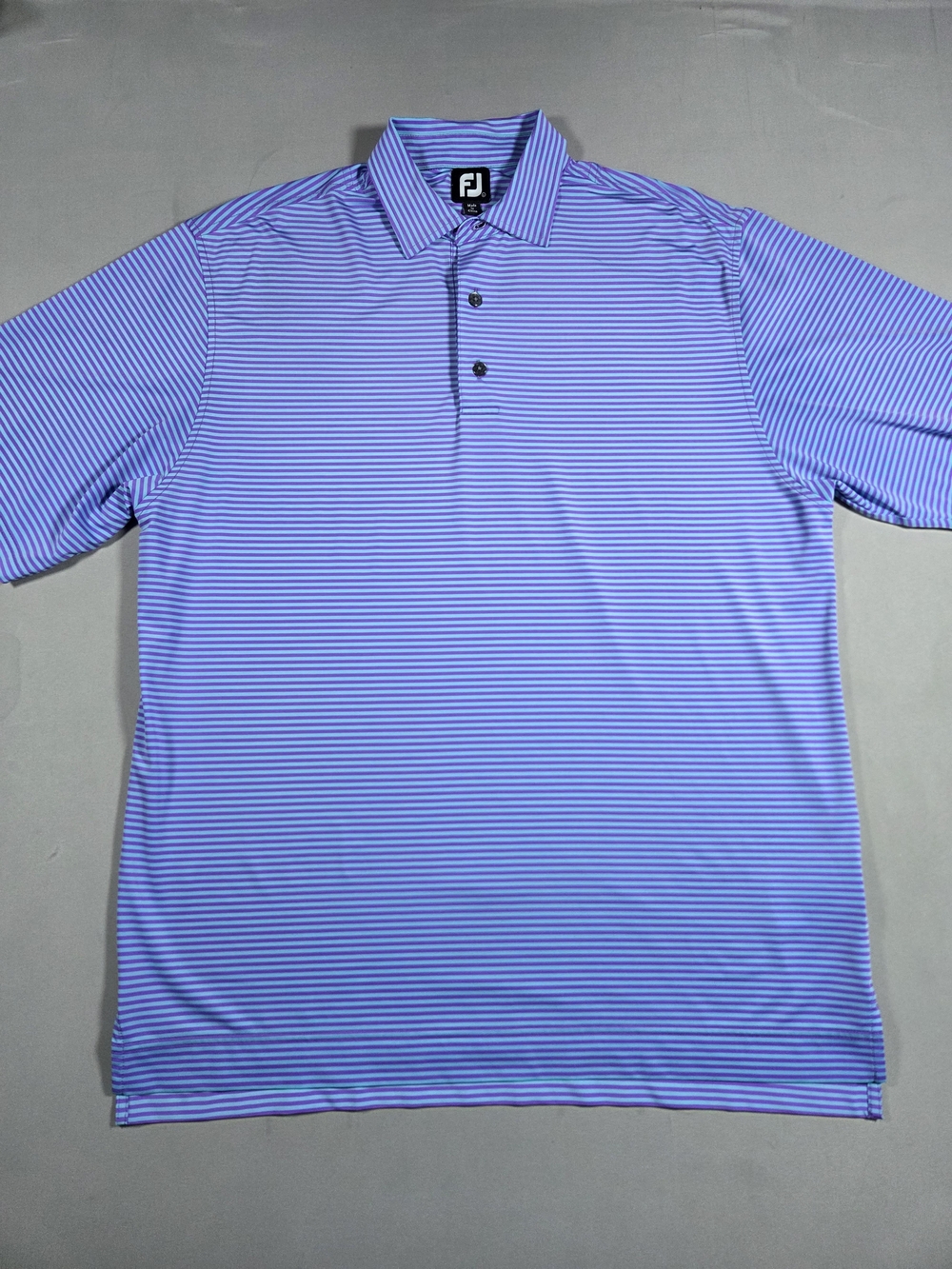FootJoy Men’s Lavender and Turquoise Striped Golf Polo Large
